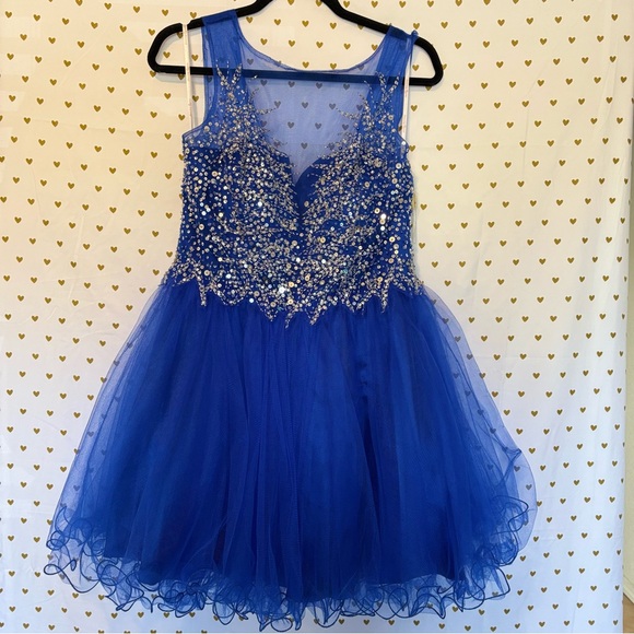Dancing Queen Royal Blue Sequin Gown XL - Picture 1 of 7